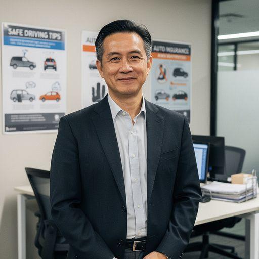 Pojazd z oznaczeniem ubezpieczenia zaparkowany na parkingu