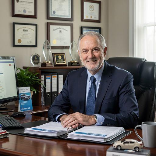 Scena pokazująca spokojną jazdę po drodze z ubezpieczeniem samochodowym